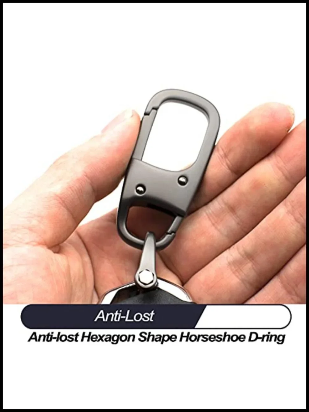 Metal Keychain Holder with Detachable Valet Key Ring Anti-Lost Clip for Car Fob